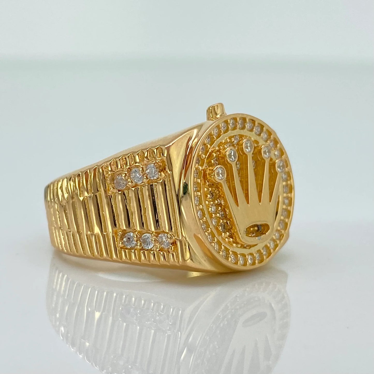 ANILLO DIAMANTADO ROLEX EN ORO LAMINADO 18K 💎