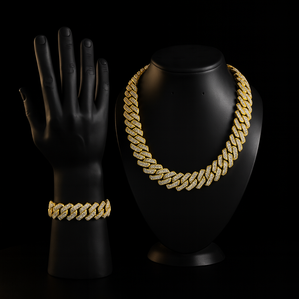 Royal Link ™Combo mega fox cadena + pulsera cubana Caja de lujo🔥