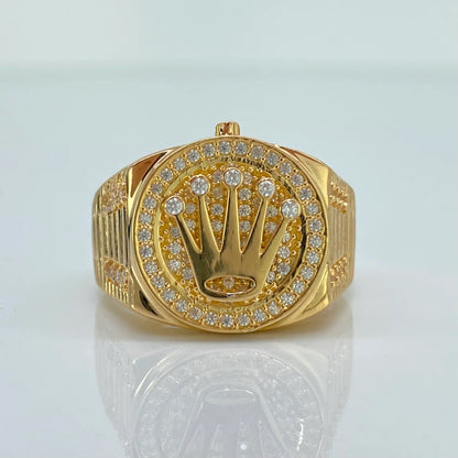 ANILLO DIAMANTADO ROLEX EN ORO LAMINADO 18K 💎
