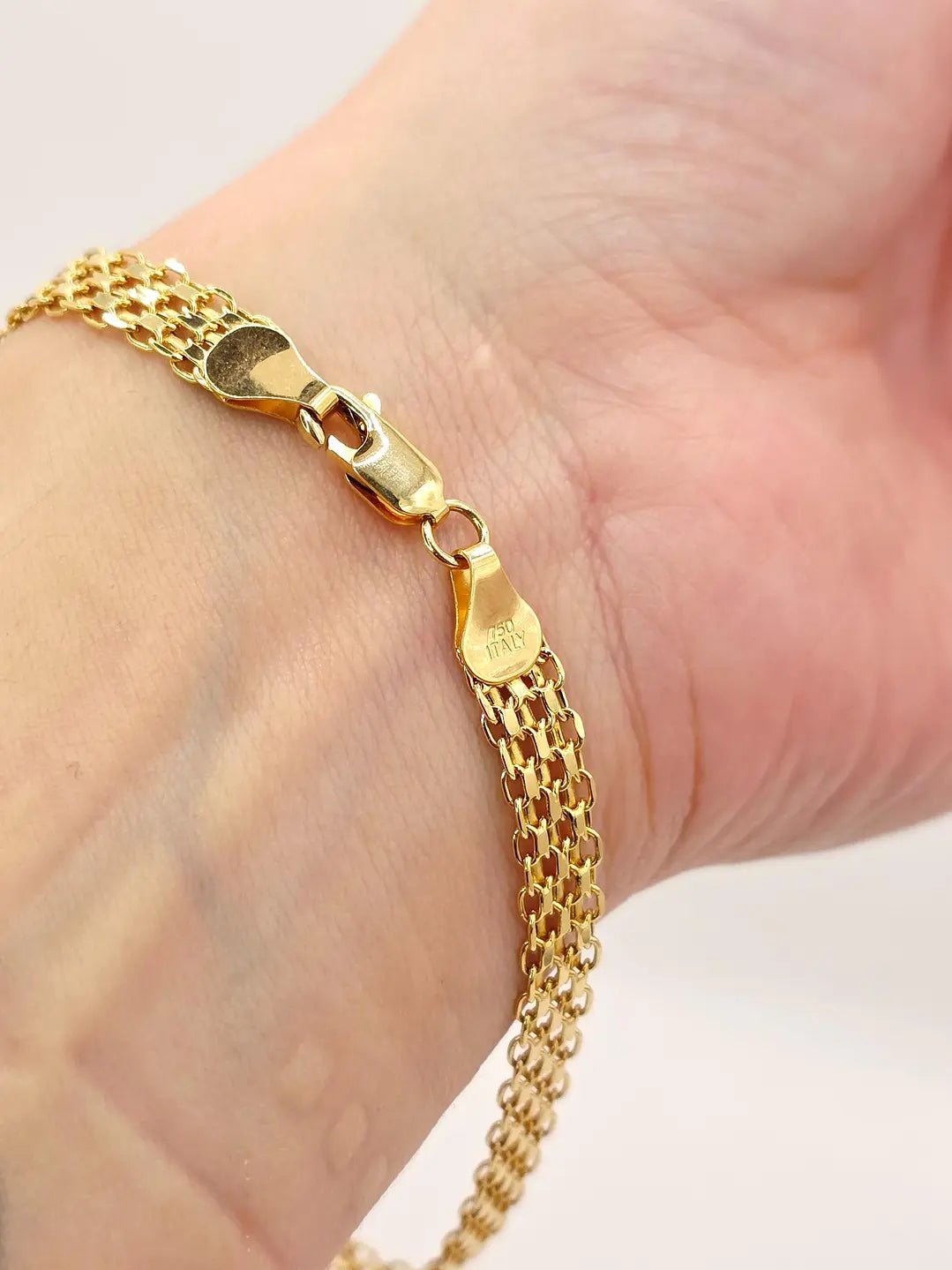 Brazalete italiano 750 en tejido Chinesko en oro laminado de 18k 🔥