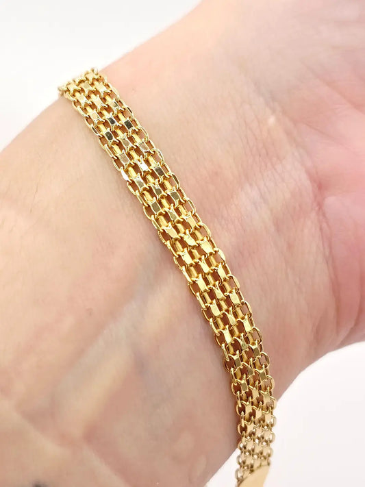 Brazalete italiano 750 en tejido Chinesko en oro laminado de 18k 🔥