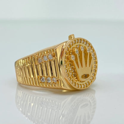 ANILLO DIAMANTADO ROLEX EN ORO LAMINADO 18K 💎