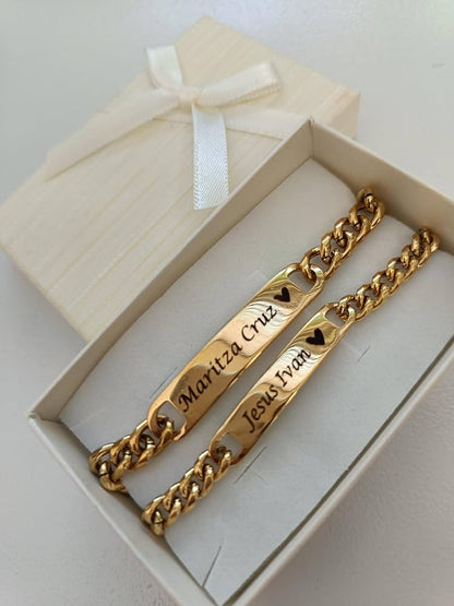 ESCLAVAS PARA PAREJA EN ORO LAMINADO 18K CON GARANTIA DE POR VIDA Y CAJA DE LUJO  🧑🏻‍❤️‍💋‍👩🏻🔥.