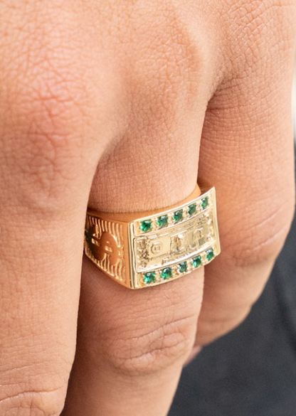 Anillo Dólar Milano en Oro Plata Italiano 24K – Edición Exclusiva🔥