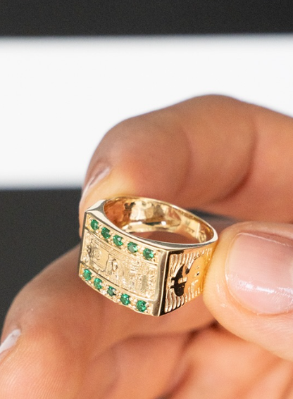 Anillo Dólar Milano en Oro Plata Italiano 24K – Edición Exclusiva🔥