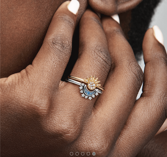 Anillo pandora union de amor SOL Y LUNA bañado en oro y plata ley 925 🧑🏻‍❤️‍💋‍👩🏻