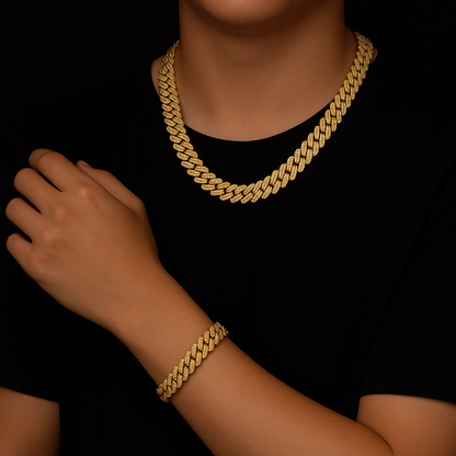 Royal Link ™Combo mega fox cadena + pulsera cubana Caja de lujo🔥