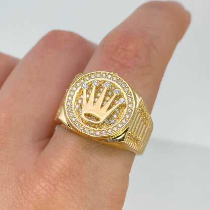 ANILLO DIAMANTADO ROLEX EN ORO LAMINADO 18K 💎