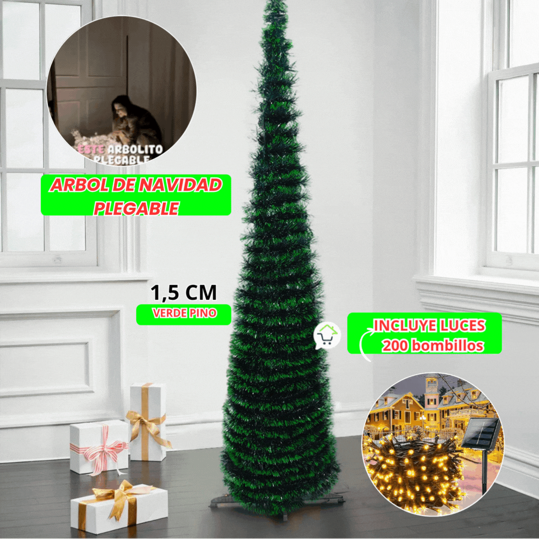 🌲Combo navideño Árbol Mágico de Navidad (1.5 M) + luces navidad incluidas ✨
