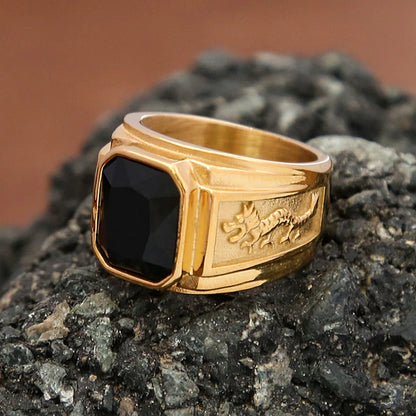 Anillo Ónix de Lujo 24K + Caja de lujo – Elegancia y Defensa Espiritual🔥